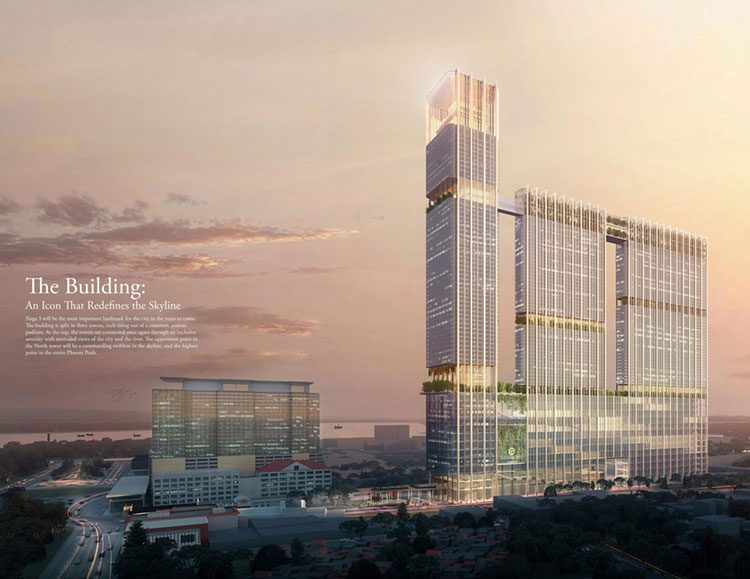 Architecture firm releases spectacular new renderings of Naga3 development featuring highest point in Phnom Penh