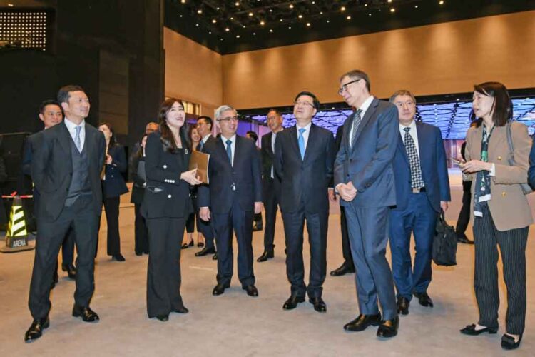 Hong Kong Chief Executive John Lee tours Galaxy Macau’s new Galaxy International Convention Center during Macau visit