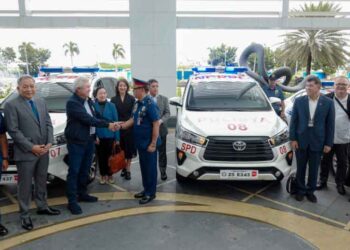Bloomberry Resorts Corp’s charitable arm buys eight new patrol cars for Philippine National Police