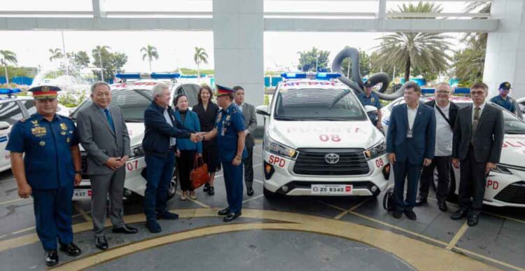 Bloomberry Resorts Corp’s charitable arm buys eight new patrol cars for Philippine National Police